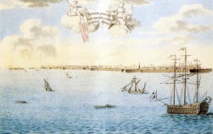 Ships near the Kronstadt fortress in 1780